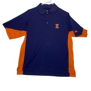 Pro Player Illinois Fighting Illini Polo Shirt Mens‎ Size M Football Basketball